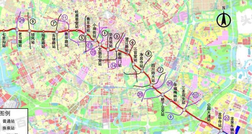 成都地铁16号线站点全程路线图